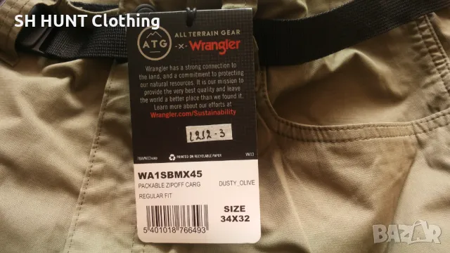 Wrangler ALL TAERRAIN GEAR Pakable Zip Off Cargo Stretch Trouser 34/32 - М еластичен панталон - 1264, снимка 14 - Панталони - 47078246