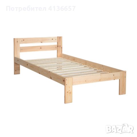 Единично легло от иглолистен масив - 90х200 см, снимка 1 - Спални и легла - 46291035