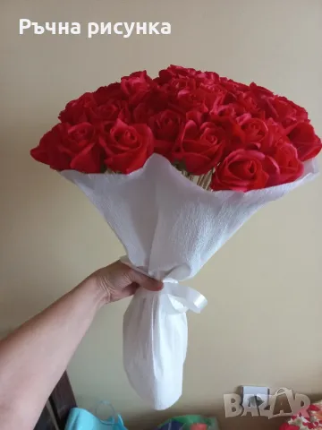 Голям букет от 51 сапунени рози, снимка 2 - Декорация за дома - 49894439