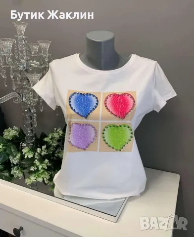 Дамска тениска със сърчица