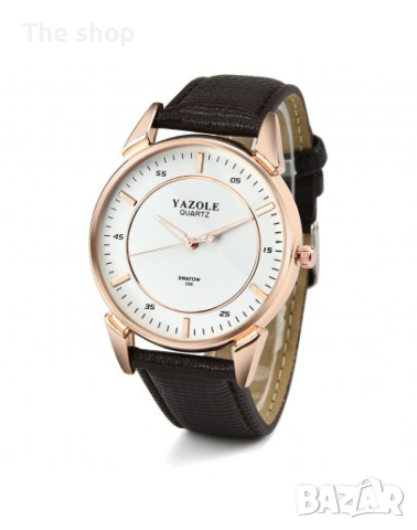 Класически мъжки часовник с кожена каишка - 2 модела (005), снимка 4 - Мъжки - 45005512