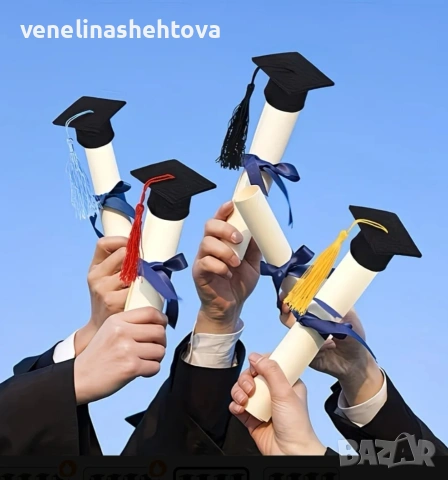 Мини абитуриентска шапка филц за декорация на торта бутилки парти , снимка 2 - Други - 54117559