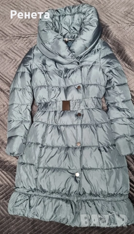 Маслено зелено дълго яке GANG размер S, снимка 6 - Якета - 53135464