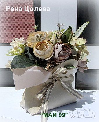 Кожена чантичка с цветя, снимка 2 - Подаръци за жени - 45636099