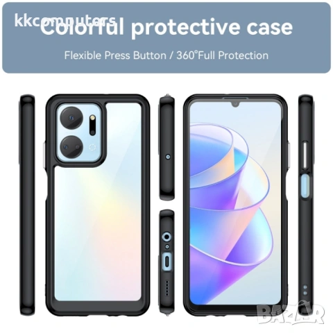 Honor X7A Силиконов Калъф Transparent TPU и Протектор, снимка 7 - Калъфи, кейсове - 53431503