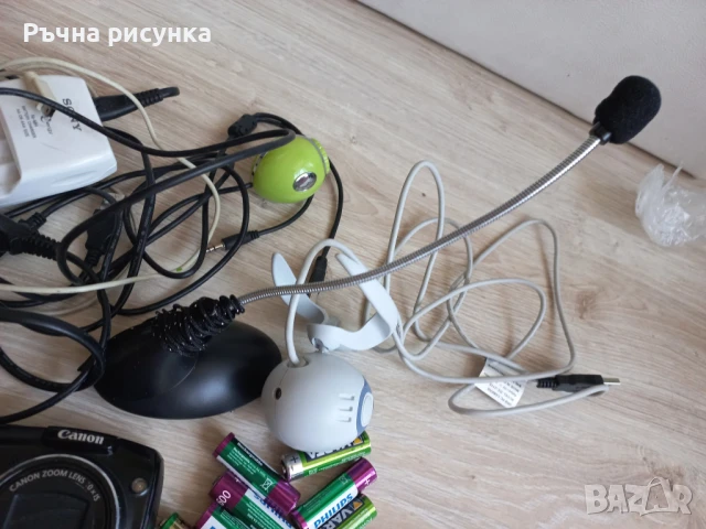 Комплект фотоапарат Канон +микрофони ,зарядно и камери -работещи, снимка 2 - Фотоапарати - 50457514