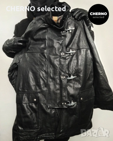 FAY рядко винтидж кожено яке тип firefighter / peacoat – размер L – Отлично състояние, снимка 10 - Якета - 53307408