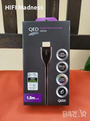 QED Performance Premium 8K 60/ 4k 120 UHD HDR Ultra High Speed HDMI Cable 1.5m, снимка 1 - Кабели и адаптери - 46432475
