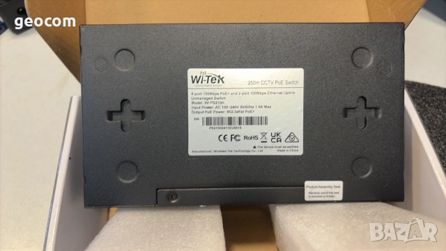 Wi-Tek WI-PS210H V.1 8-Ports 100Mbps PoE+ 2 Port Uplink Ports, снимка 4 - Суичове - 52522902