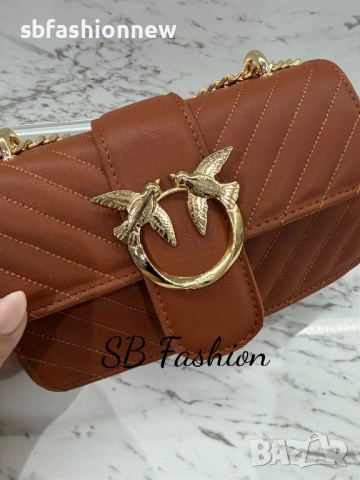 Pinko кафява чанта, снимка 3 - Чанти - 52656667