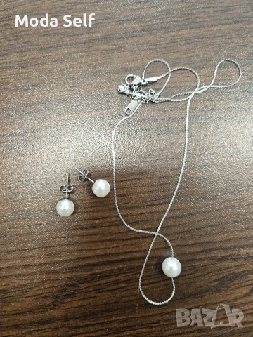 Комплект колие и обици, снимка 5 - Бижутерийни комплекти - 53972491