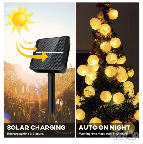 Соларен гирлянд с текстилни фенерчета, снимка 4 - Други - 54072175