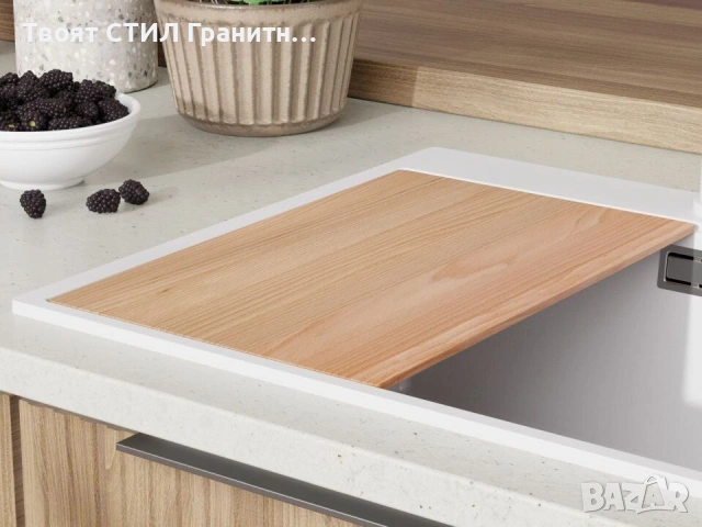 НОВО  Кухненска Мивка от гранит модел Осло XL 500 x 580 mm - Бяла, снимка 8 - Други - 37977057