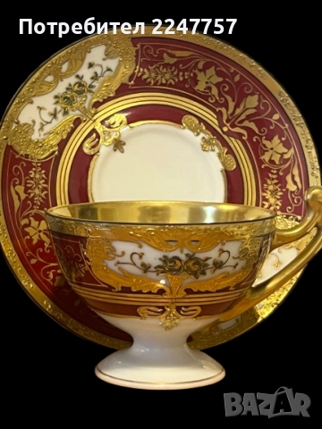 Рядко срещан двоен сет ръчно декориран , снимка 7 - Антикварни и старинни предмети - 51482685