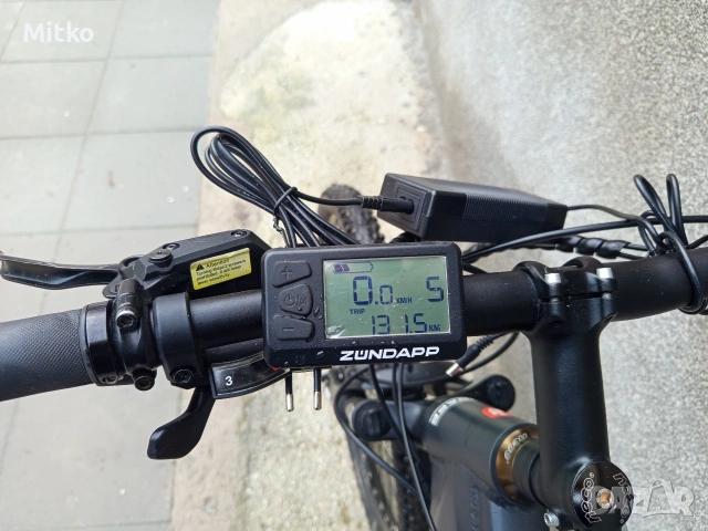 27.5 цола електрически алуминиев велосипед с 21 скорости усилени капли амортисьори предни като нов , снимка 5 - Велосипеди - 53372967