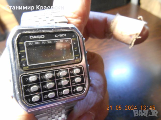 CASIO C-801 Calculator Watch - Vintage 80 for repair, снимка 9 - Други ценни предмети - 46090459