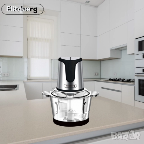 Чопър Rosberg, 500W, 3 л., 2 скорости, стъклена купа, Черен/ Сребрист, 2 ГОДИНИ ГАРАНЦИЯ, снимка 6 - Други - 52897864
