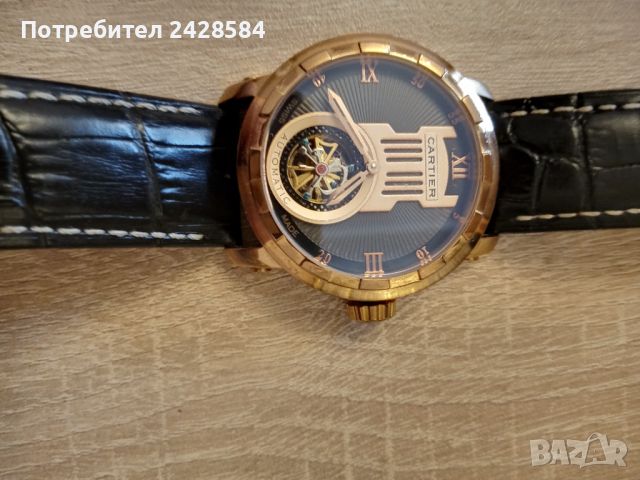 Cartier луксозен часовник + Подарък , снимка 4 - Мъжки - 46731008