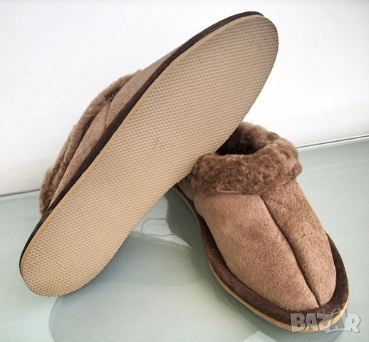 Дамски домашни обувки пантофи топлинки естествена кожа, снимка 4 - Пантофи - 52877253