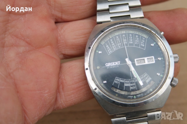 Мъжки Японски часовник ''Orient'' календар 27 камъка, снимка 4 - Мъжки - 54150070