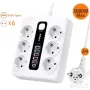 Разклонител  6 контакта, 5 USB+1 C конектор, 220V, 3000W, 10A,, снимка 1