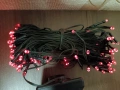 Герлянд със червени лампички със соларен панел., снимка 4