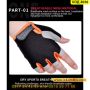 Еластични ръкавици без пръсти за колоездене, черно с оранжево - КОД 4056, снимка 9