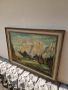 Прекрасна антикварна авторска майсторска картина масло върху платно , снимка 7