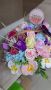 Букет от декоративни сапунени цветя рози орхидеи хортензии, снимка 3