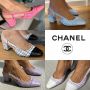Обувки с ток сини лилави бели розови Шанел Chanel , снимка 1 - Дамски обувки на ток - 45716842