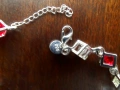 Посребрен дамски комплект - ланец, гривна, обеци - "Кубче с кристал", снимка 6