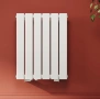 Дизайнерски радиатор за баня SONNI 600x465 мм – бял, плосък, снимка 1