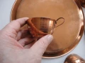 Невероятен меден бакърен сервиз чаши чаша с поднос , снимка 5