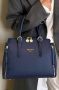 Стилна дамска чанта с две прегради в синьо, снимка 4