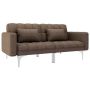 vidaXL Разтегателен диван, кафяв, текстил（SKU:247219