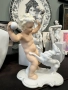 Ангелче с топка и кученце” 17/13 см  Германия Schaubach Kunst - 20 век Код P1638, снимка 1