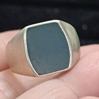 мъжки сребърен пръстен с емайл , снимка 4 - Пръстени - 45463642
