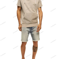 Мъжка ежедневна тениска с качулка и къс ръкав, 5цвята , снимка 6 - Тениски - 40243201
