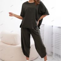 Дамски памучен комплект блуза + панталон, 3цвята , снимка 13 - Комплекти - 45657860