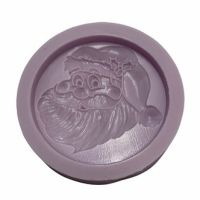 Дядо Коледа кръгъл силиконов молд форма фондан шоколад декор украса, снимка 1 - Форми - 45597401