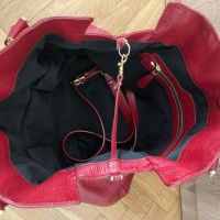 Червена кожена чанта на Musette, снимка 5 - Чанти - 45842132