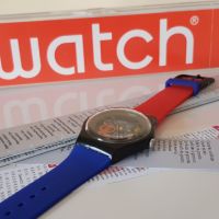 Swatch  LACQUERED швейцарски унисекс часовник скелетон Суоч omega, снимка 1 - Луксозни - 45254707