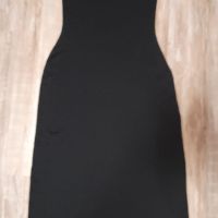 Черна дълга рокля с гол гръб и дълбока цепка, снимка 2 - Рокли - 45256160