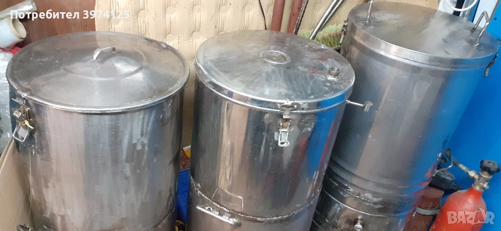 Комплект от три съда за вино от неръждавейка, снимка 1