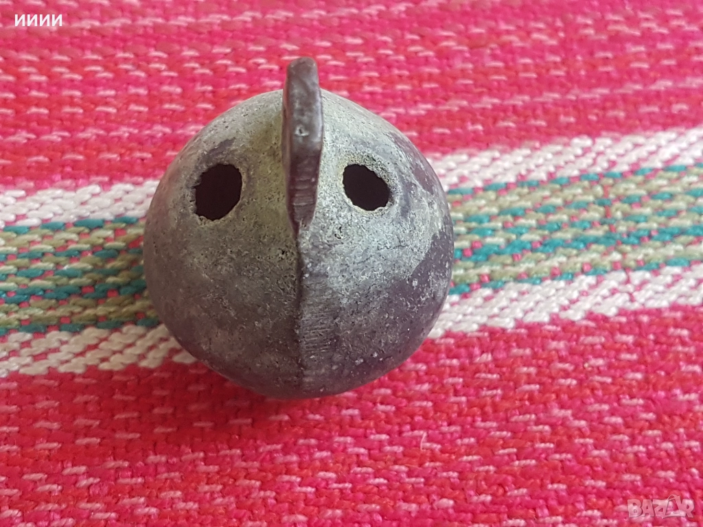 Бронзова хлопка звънец орехче 2 , снимка 1