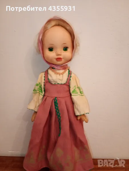 Стара руска кукла зеленоока с плитка старина руска кукла , снимка 1