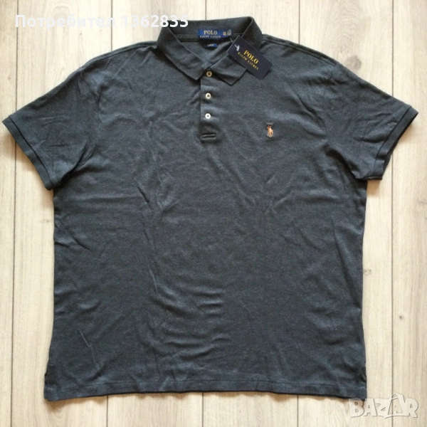 НОВА оригинална сива тениска с яка POLO RALPH LAUREN размер XXL от САЩ, снимка 1