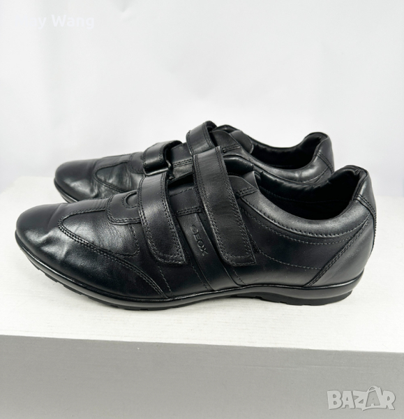 Мъжки обувки Geox, Естествена кожа, 47, 31cm, Черен, Като нови, снимка 1