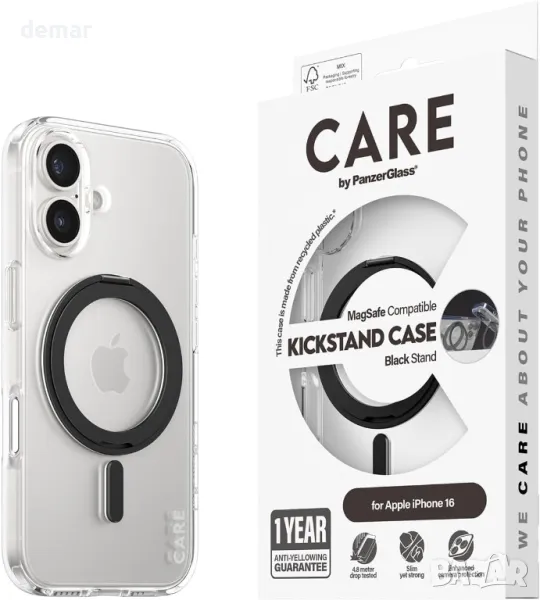 Калъф CARE BY PANZERGLASS® за Apple iPhone 16 със стойка MagSafe, снимка 1