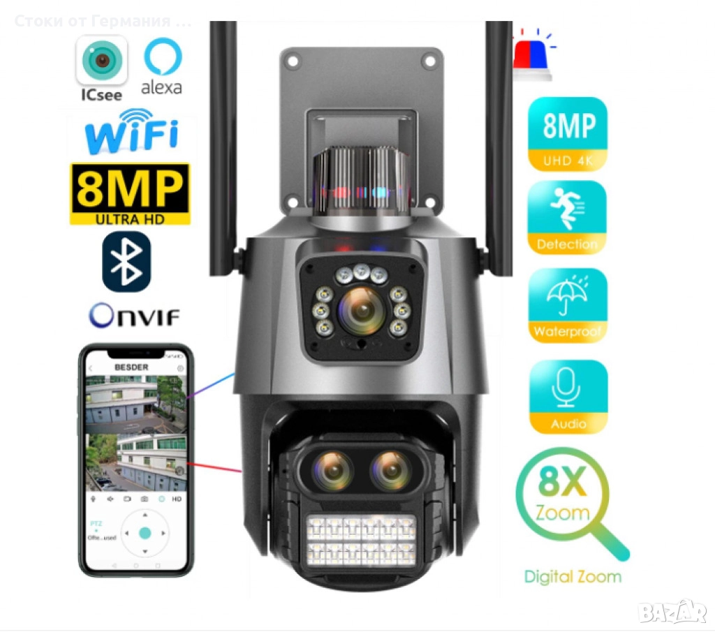 Камера за наблюдение 4K Ultra HD 8MP, снимка 1